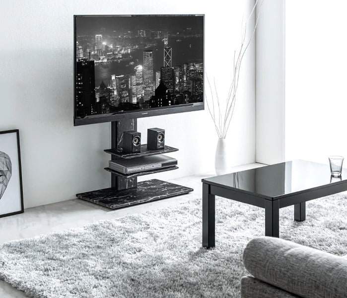 テレビスタンド テレビ台 壁掛け風 角度調整可 ハイタイプ ３色展開 ナチュラル