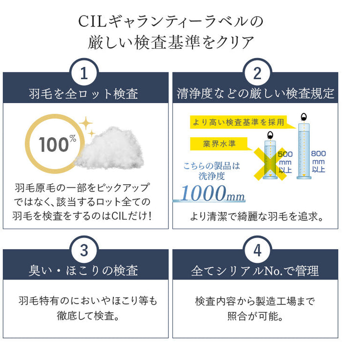 [セミダブル]オールシーズン快適 2枚合わせ 羽毛布団 ダウン93％ コインランドリーで洗える 日本製 CILゴールドラベル〔19100110〕