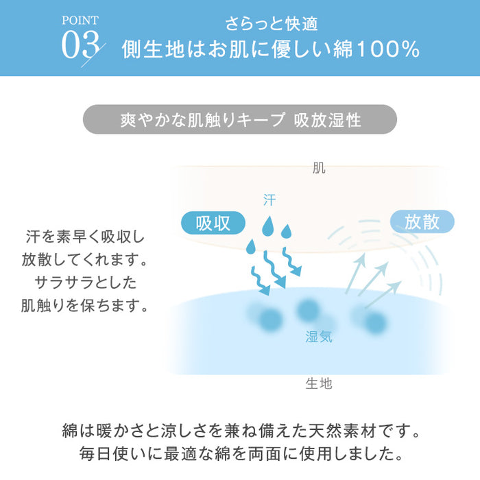 [シングル]  さらっと、ふわっと リバーシブル 肌掛け布団 日本製 綿100% 洗える 夏 夏用 布団〔10156723〕