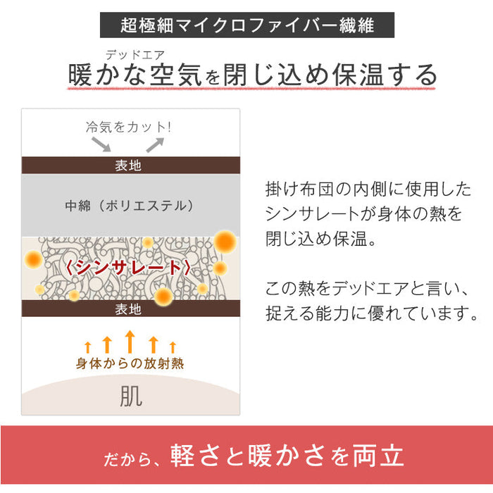 [セミダブル] 掛け布団 日本製 3Mシンサレートウルトラ150全面使用 東レFT綿〔10419181〕