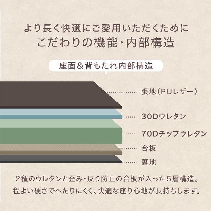 [2脚セット] イームズ カウンターチェア クッション 座面 背もたれ付き 座りやすい レザー 軽量〔14810100〕