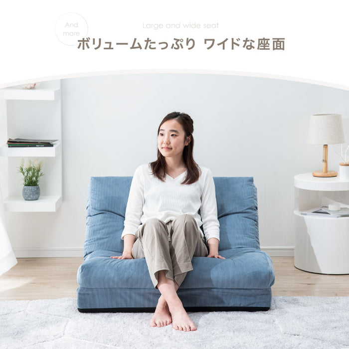3WAY ソファーベッド 【シングル 幅90cm グリーン】 日本製 パイプ