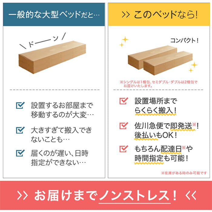 [ダブル] パイプベッド 耐荷重400kg 高さ2段階調整 宮棚付き 2口コンセント 北欧 スチール シンプル〔17620006〕