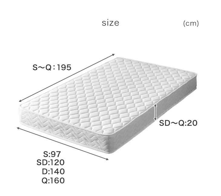 [クイーン] 寝心地＆耐久性UP！極厚20cm ボンネルコイルマットレス 硬め 通気性 ボンネル コイルマットレス〔17800030〕