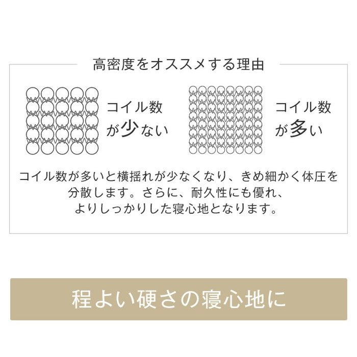 【シングル】 ローベッド ボンネルコイルマットレス付 USB・2コンセント&スマホスタンド 連結フレーム 木製 ベッド〔73400024〕