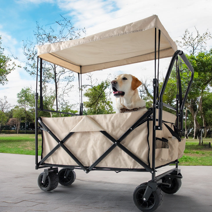 大型犬対応 ペットカートワゴン 耐荷重150kg 屋根付き ノーパンク仕様 ストッパー付き 中型犬 大型犬〔74100080〕 —  【公式】タンスのゲン本店 - 家具・インテリアのネット通販