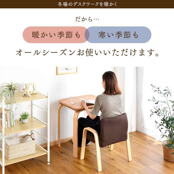 [3点セット] 60×50cm パーソナルこたつ デスク チェア 専用掛布団 ハイタイプ 省スペース 勉強机 高脚 ダイニングこたつ〔21300132〕