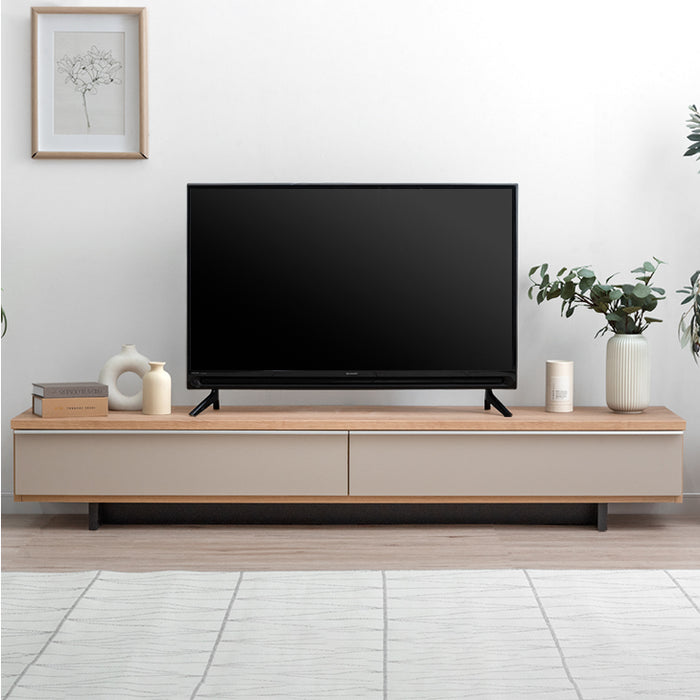 幅180cm 石目調 国産 完成品 テレビ台 ロータイプ 【超大型商品】 〔24900086〕