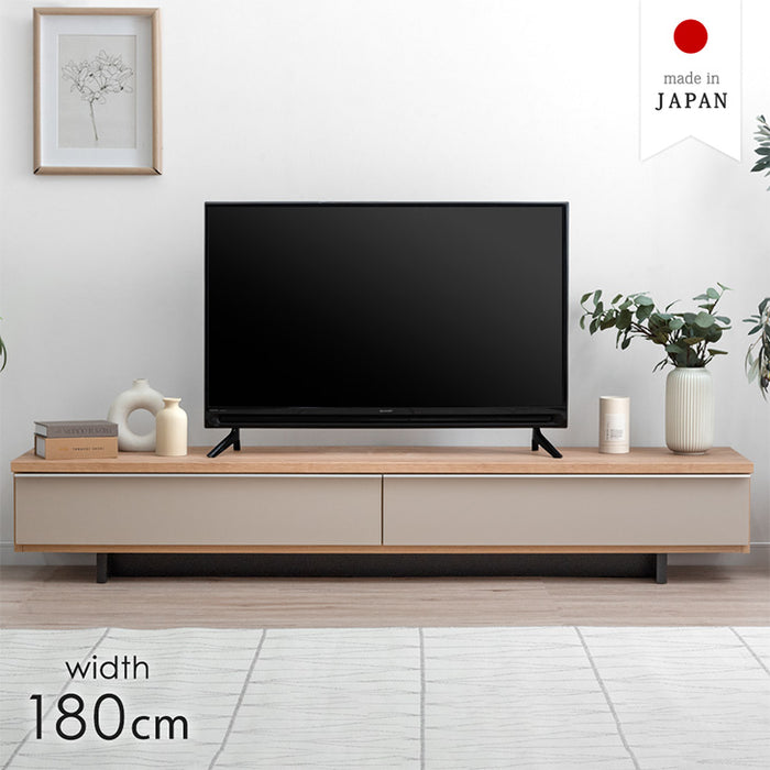 幅180cm 石目調 国産 完成品 テレビ台 ロータイプ 【超大型商品】 〔24900086〕