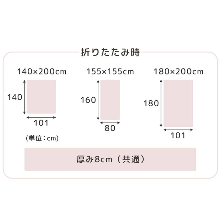 【新発売記念フェア】［155×155］プレイマット 2つ折り シームレス 厚み4cm 防水 防音 軽量 折りたたみ 床探訪対応 収納ケース付 ベビーマット〔31800079〕