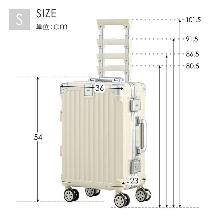【新発売記念フェア】【機内持ち込み】多機能キャリーケース Sサイズ アルミ 充電USB type-c カップホルダー ストッパー付 軽量 スーツケース〔33500013〕