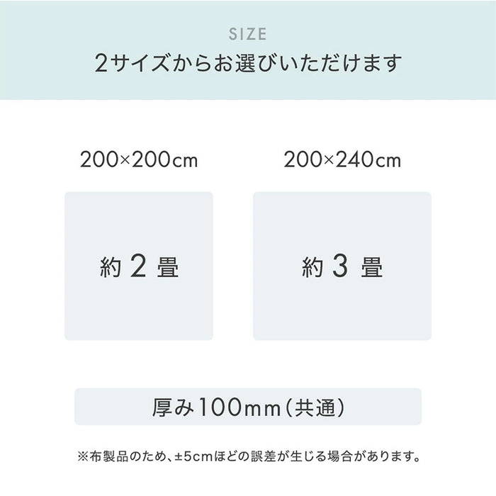 【新発売記念フェア】 [2畳] もはや、布団。超極厚100mm 洗える カバーリングラグ 高反発 カバー付き 絨毯 防音 抗菌 防臭 防ダニ おしゃれ〔43310059〕