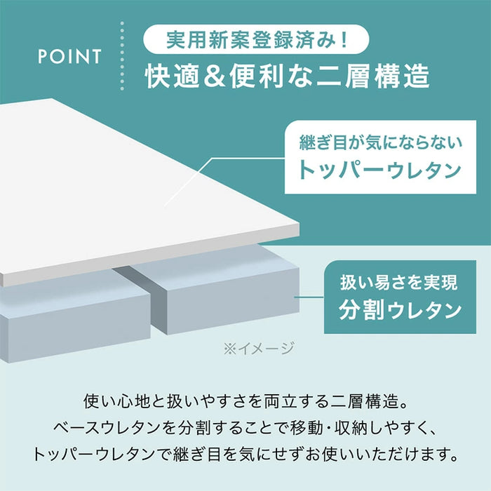 【新発売記念フェア】 [2畳] もはや、布団。超極厚100mm 洗える カバーリングラグ 高反発 カバー付き 絨毯 防音 抗菌 防臭 防ダニ おしゃれ〔43310059〕