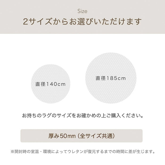 ［140cm］円形極厚60mmカバーリングラグ専用 ウレタン中芯 単品【商品番号：61100120・61100122】 のカバーリングラグ専用交換用 〔61100124〕