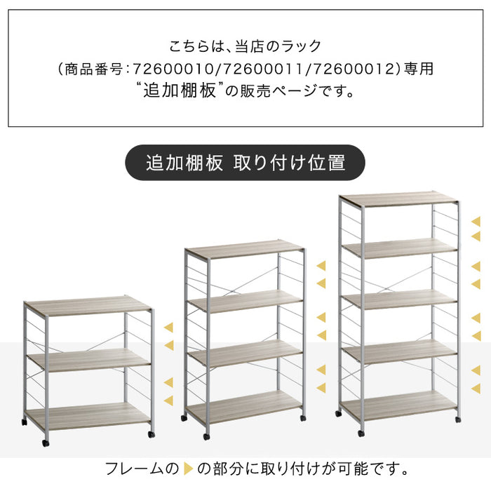 商品番号：【72600010】【72600011】【72600012】専用 棚板 追加パーツ 1枚 組み換え ラック 専用〔72600013〕