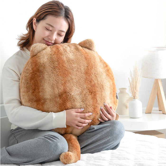 もはや、ねこ。 クッション 洗える 直径50cm 丸洗い 大きい 暖かい フロアクッション 枕 冬用 厚手 猫の手触り かわいい おしゃれ 北欧〔80100140〕