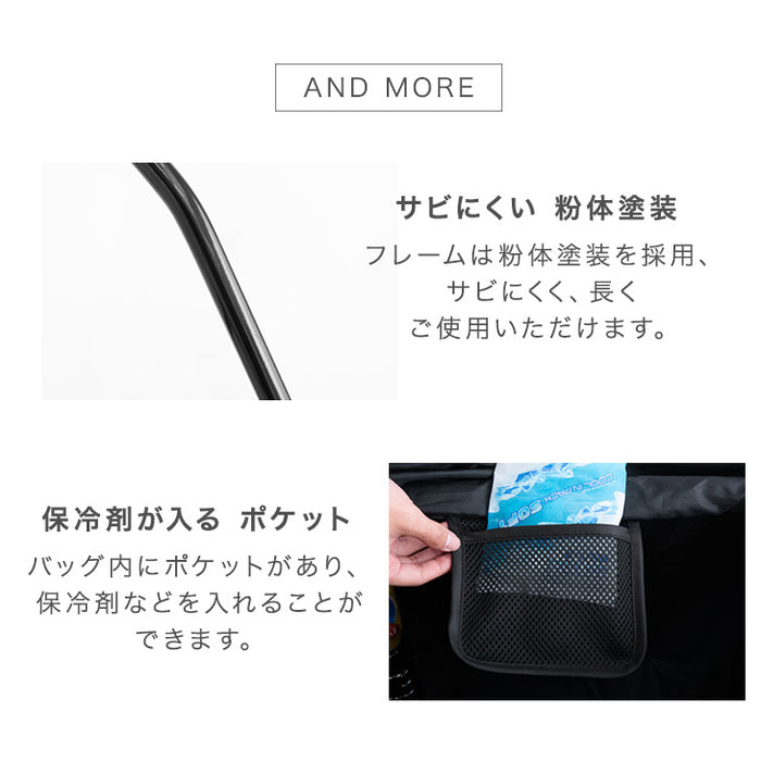 ワンタッチ 折り畳み式 大容量 ショッピングカート 巾着タイプ 4輪〔84000011〕