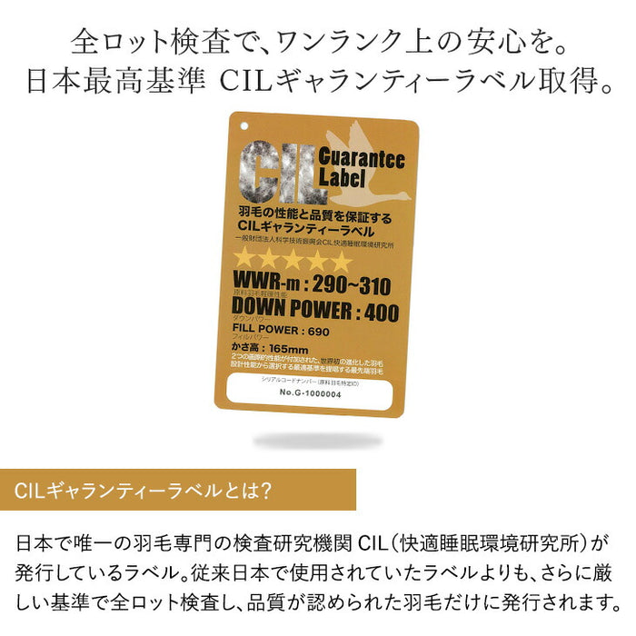 [ダブル] 羽毛布団 日本製 ダックダウン93％ 洗える 0.8kg 30マス立体キルト 収納ケース付 羽毛 暖かい〔10156737〕