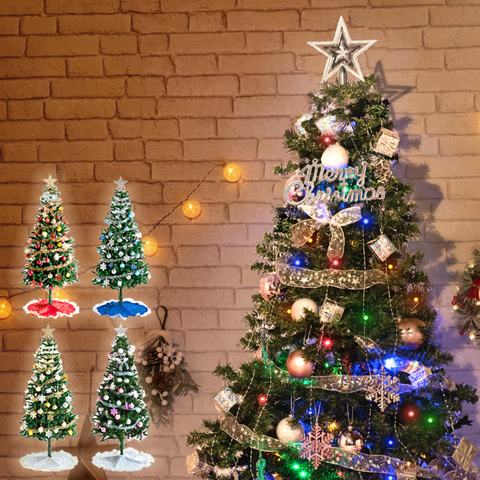 [180cm] クリスマスツリーセット オーナメントセット ライト付 LED イルミネーション クリスマスツリー おしゃれ 冬  プレゼント用〔16910004〕
