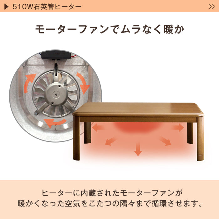 ［2点セット］こたつ 120×80 布団付き 傷に強いUV天板 長方形 家具調 木製 掛け布団 おしゃれ 木目 炬燵 北欧〔21800040〕