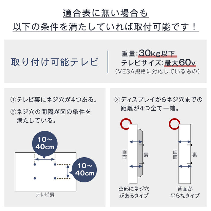 [最大60インチ対応] 移動式 テレビスタンド キャスター付 高さ 3段階 棚板付き TVスタンド〔45410113〕