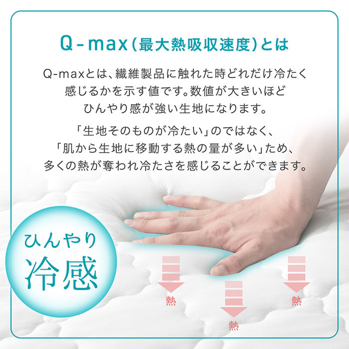 ［190×190］ひんやり冷感！極厚50mm 洗える カバーリングラグ 2層ウレタン Q-max0.5 防音 抗菌 防臭 防ダニ  滑り止め〔65010098〕