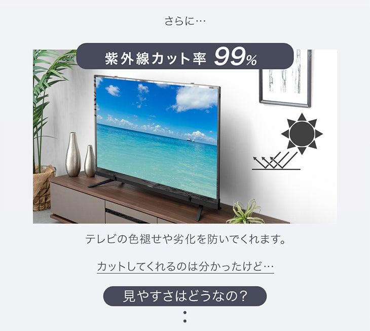 【新発売記念フェア】テレビ保護パネル カット率55.5％ 3mm厚 55インチ ブルーライトカット ブルーライト 液晶テレビ〔84300053〕