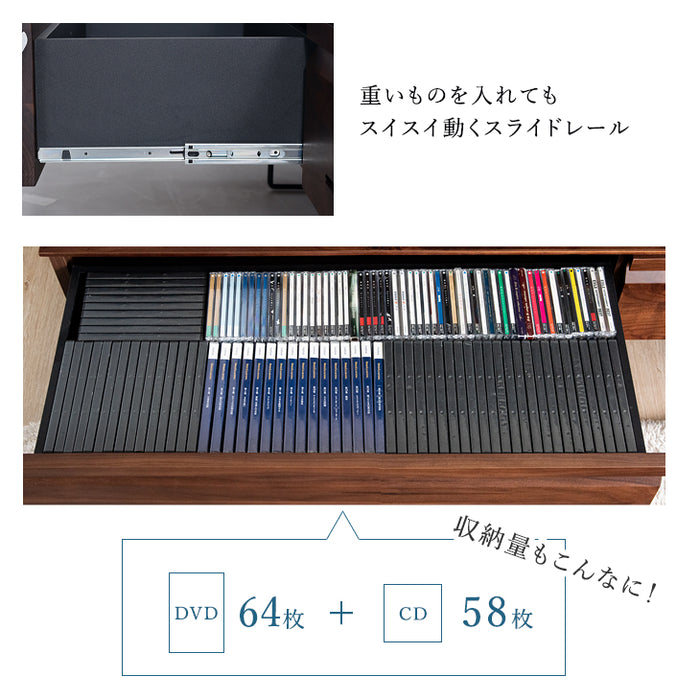 [幅180] ウォールナット無垢材 国産 完成品 テレビ台  【超大型商品】 〔62500005〕