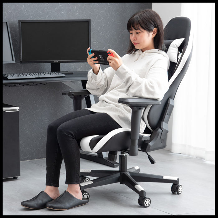 【ブラウン】 ゲーミングチェア オフィス 椅子 リクライニング ハイバック