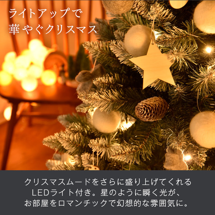 オーナメント&ライト付 クリスマスツリー 120cm LED 雪化粧 クリスマス