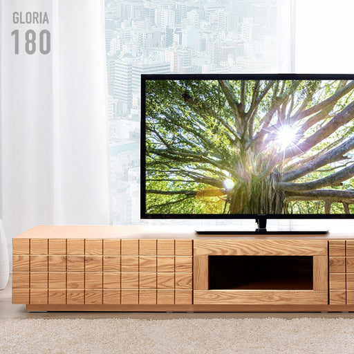 幅180cm アッシュ無垢 完成品 テレビ台 ナチュラル・ダークブラウン