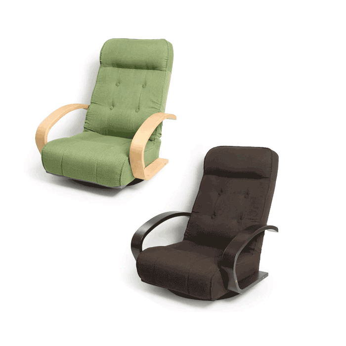 日本製 国産天然木使用 回転座椅子 - 座椅子