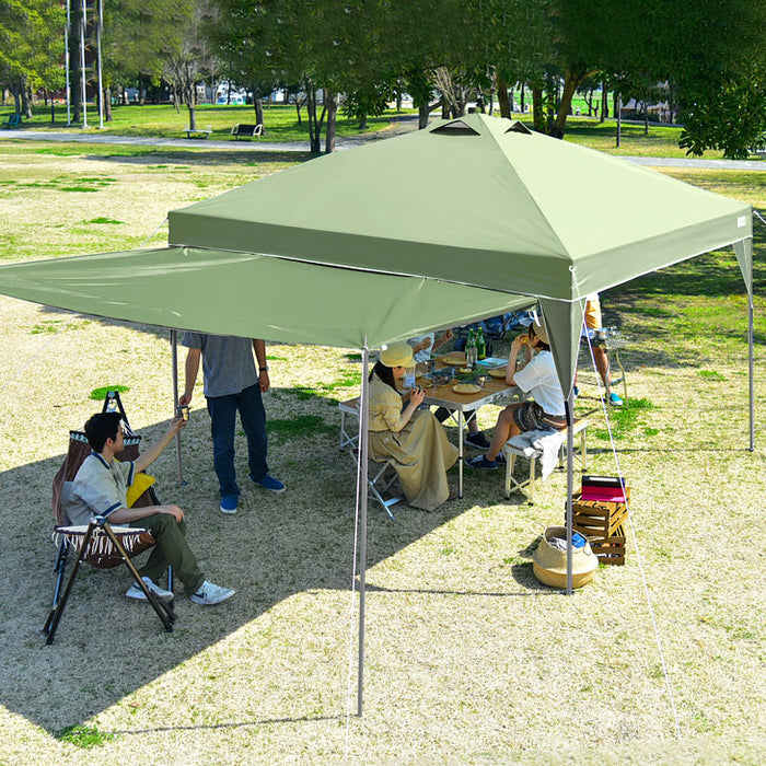 テントタープテントワンタッチ日よけキャンプ アウトドアレジャー用品3m グリーン