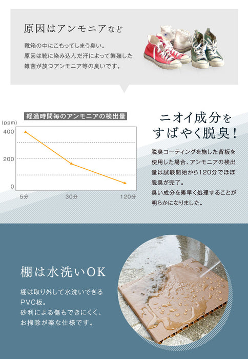 幅60cm アンティーク調 シューズボックス 日本製 ロータイプ 消臭