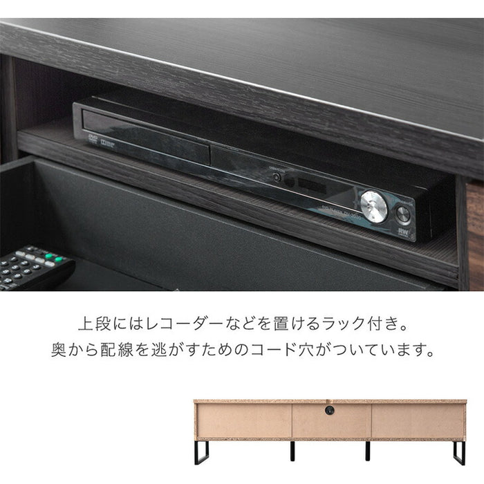 幅180cm ヴィンテージ調テレビ台 国産 完成品  引き出し付 【超大型商品】〔24900081〕