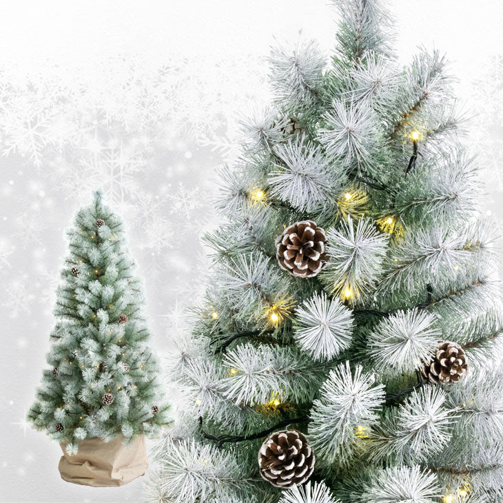 150cm] 雪化粧 クリスマスツリーセット ヌードツリー LED