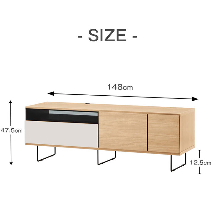 幅150cm テレビ台 ローボード 国産 大川家具 完成品 収納 引き出し 木目調 脚付き【超大型商品】〔33010218〕