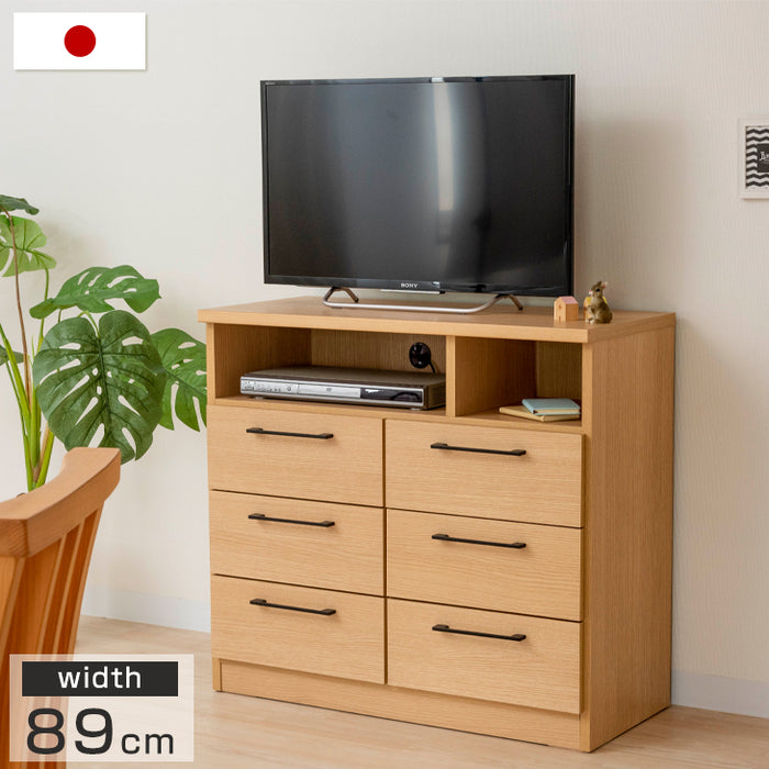 幅89cm 国産 完成品 テレビ台 ハイタイプ 【超大型商品】 〔51300003