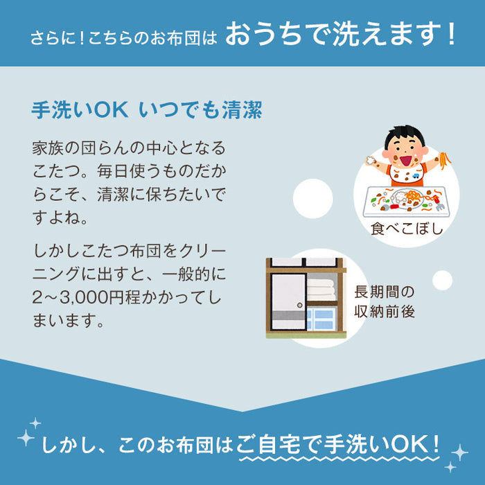 【対応こたつサイズ 150×80〜90用】こたつ布団掛敷2点セット 長方形〔61140515〕