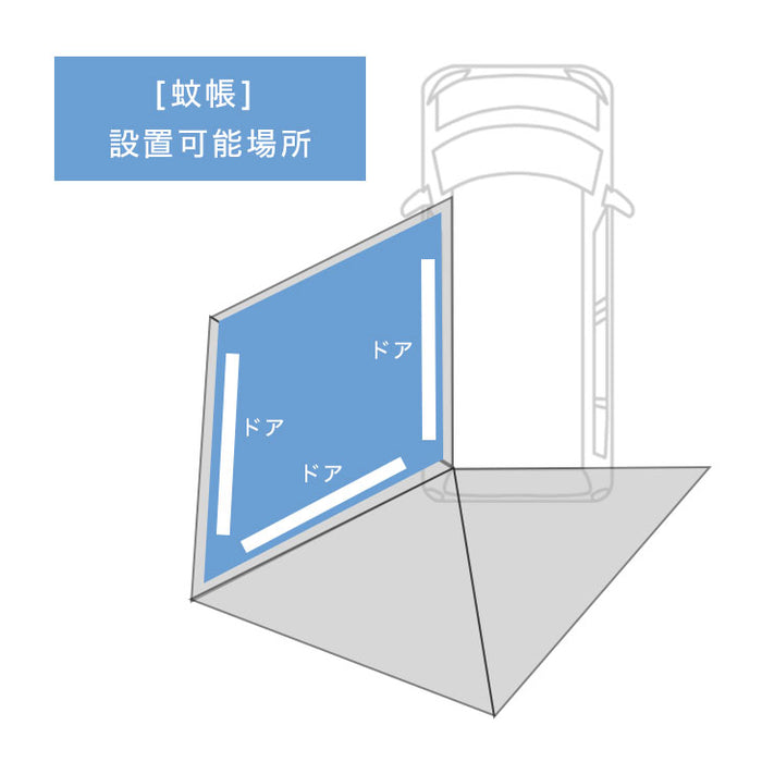 蚊帳単品】ともさん考案 扇型カーサイドタープ専用（商品番号